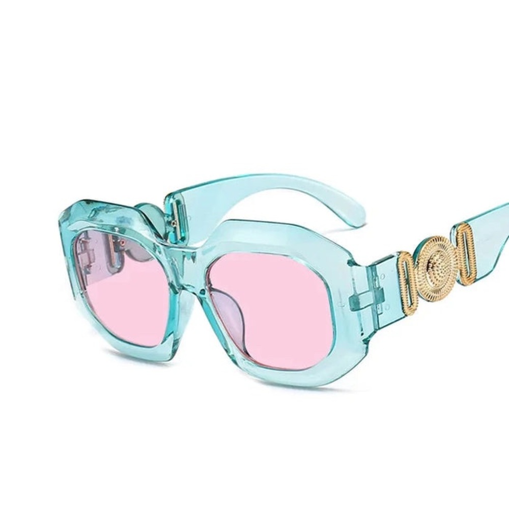 Trending Blue Sunglasses with Pink Lens | Fashion Eyewear for Summer Sun Glasses - Picture 1 of 2